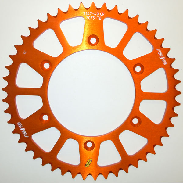 SUNSTAR WORKS TRIPLESTAR ALUMINUM REAR SPROCKET (5-354751OR)