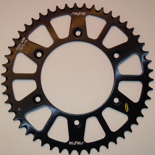 SUNSTAR WORKS TRIPLESTAR ALUMINUM REAR SPROCKET (5-355952BK)