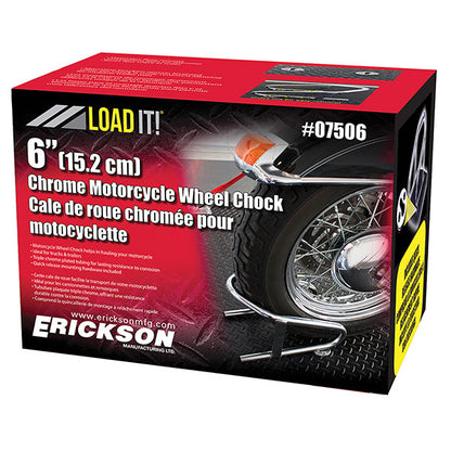 Erickson Removable Chrome Motorcycle Wheel Chock 6" (07506)