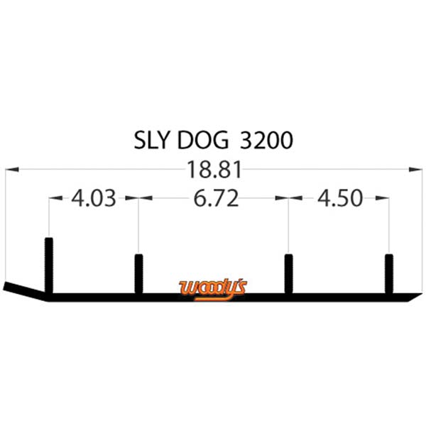 WOODY'S FLAT-TOP EXTENDER TRAIL III 4" CARBIDE RUNNER (ESL3-3200)